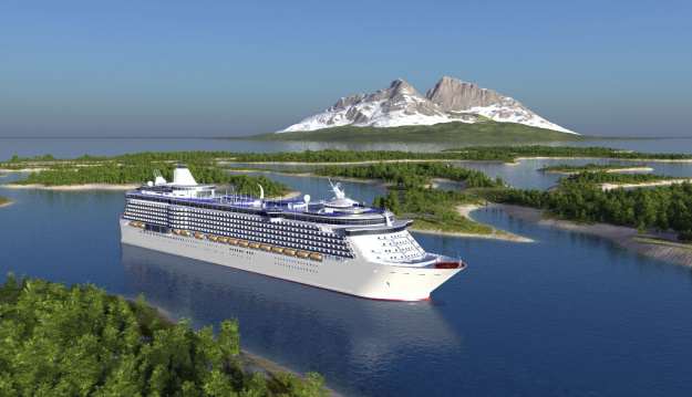 Cruising by mountains