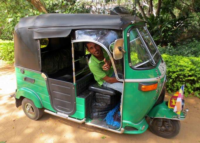 Tuk Tuk in Sri Lanka with Silversea world cruise