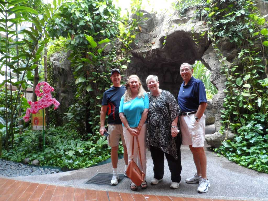 A few of our guests in the new park leading up to the Singapore Flyer