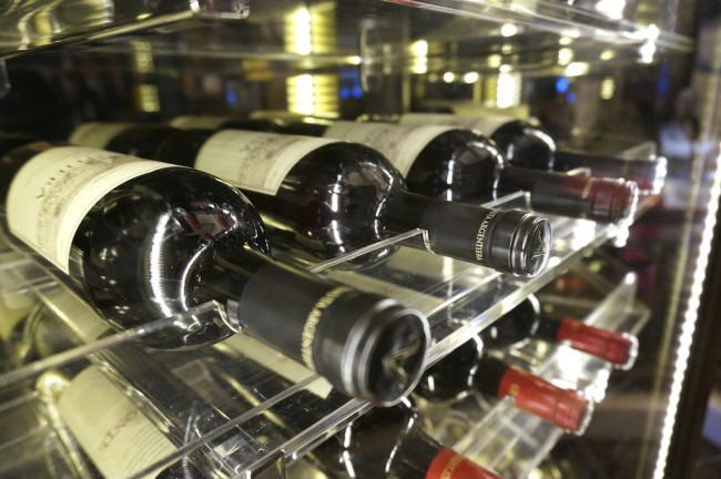 A few of the Super Tuscan wines in Sabatini's. © 2013 Ralph Grizzle