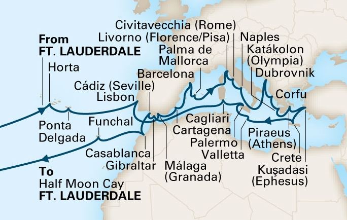 Stops on the Atalantic Adventurer
