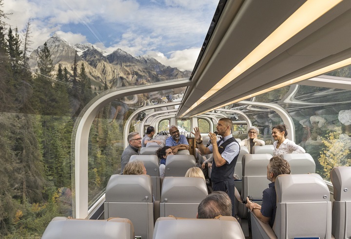 inside a Rocky Mountaineer railcar