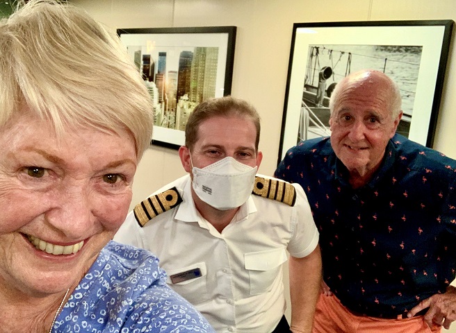 cruisers on board with ship captain