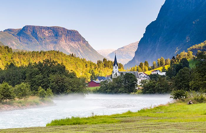 Village near Skjolden in Western Norway