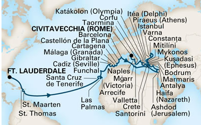 World Cruise Itinerary Option on Holland America line