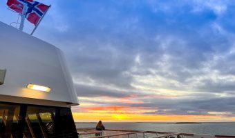 sunset view from cruise ship